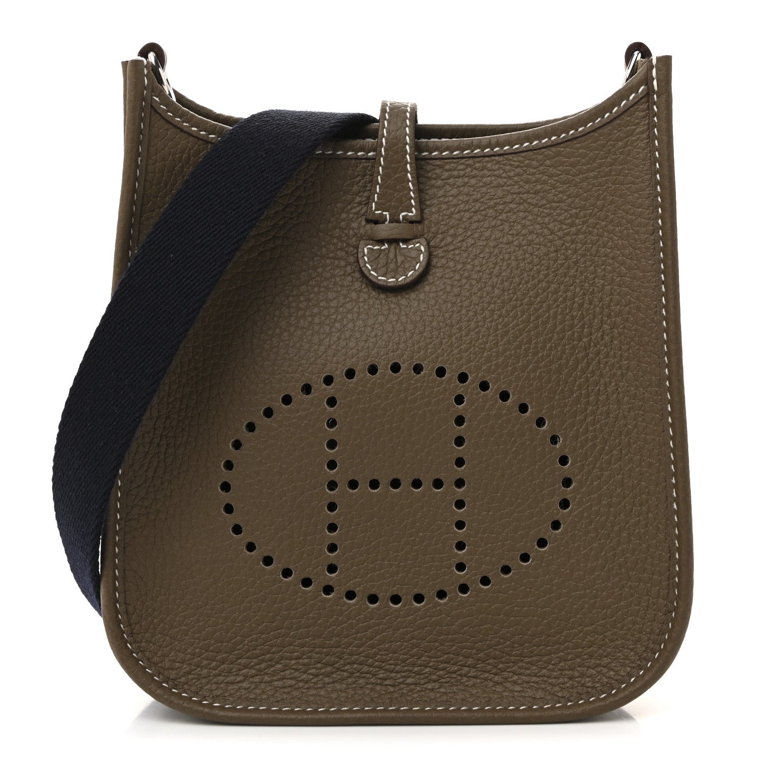 Hermes Taurillon Clemence Amazone Evelyne TPM Etoupe Bleu Indigo 1 of 11