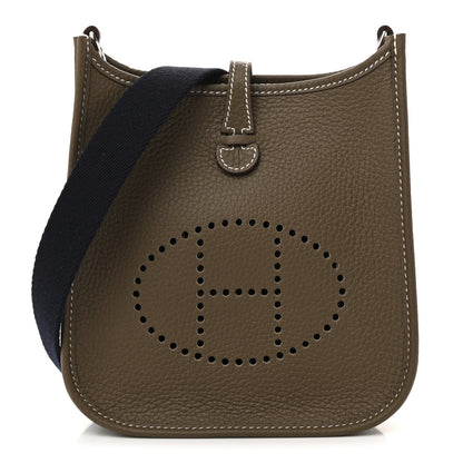Hermes Taurillon Clemence Amazone Evelyne TPM Etoupe Bleu Indigo 1 of 11