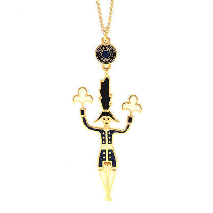 Hermes Metal Enamel Artificier Pendant Necklace Orfevre 4 of 8