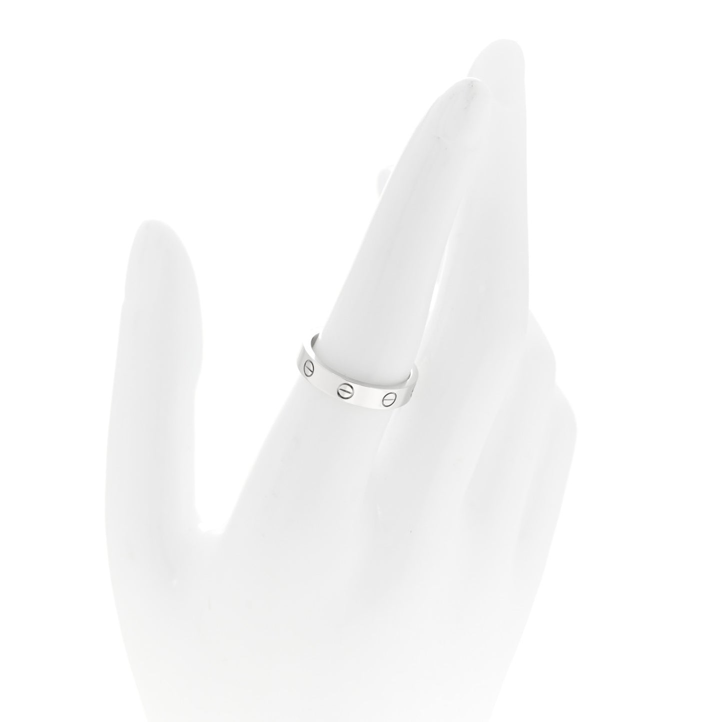 18K White Gold Diamond 4mm LOVE Wedding Band Ring 55 7.25