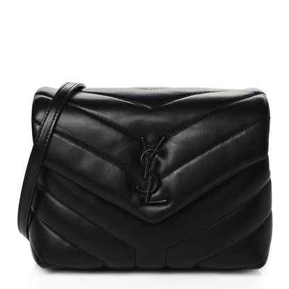 Saint Laurent Calfskin Y Quilted Monogram Toy Loulou Crossbody Bag Black 1 of 9