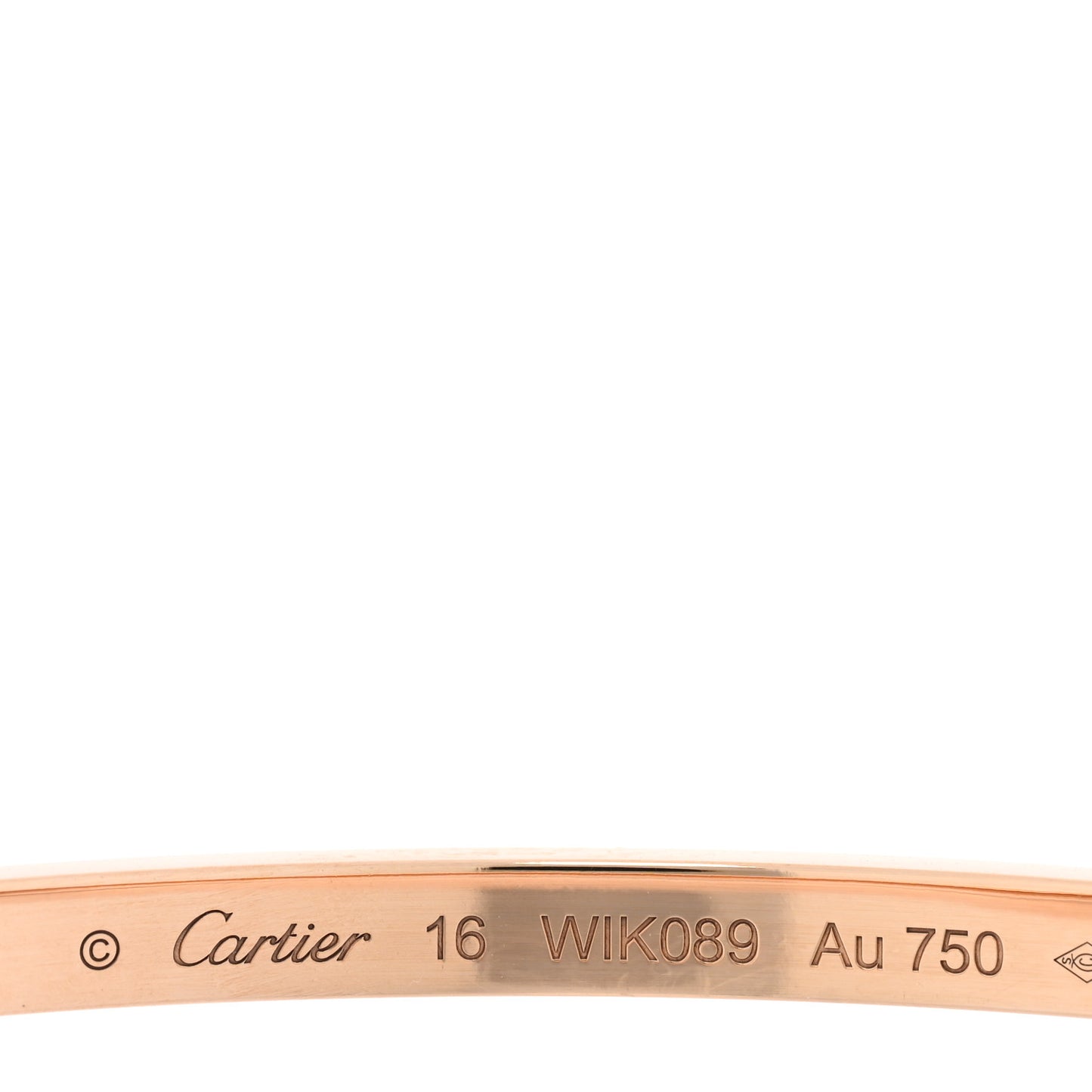 18K Pink Gold 6 Diamond Small LOVE Bracelet 16