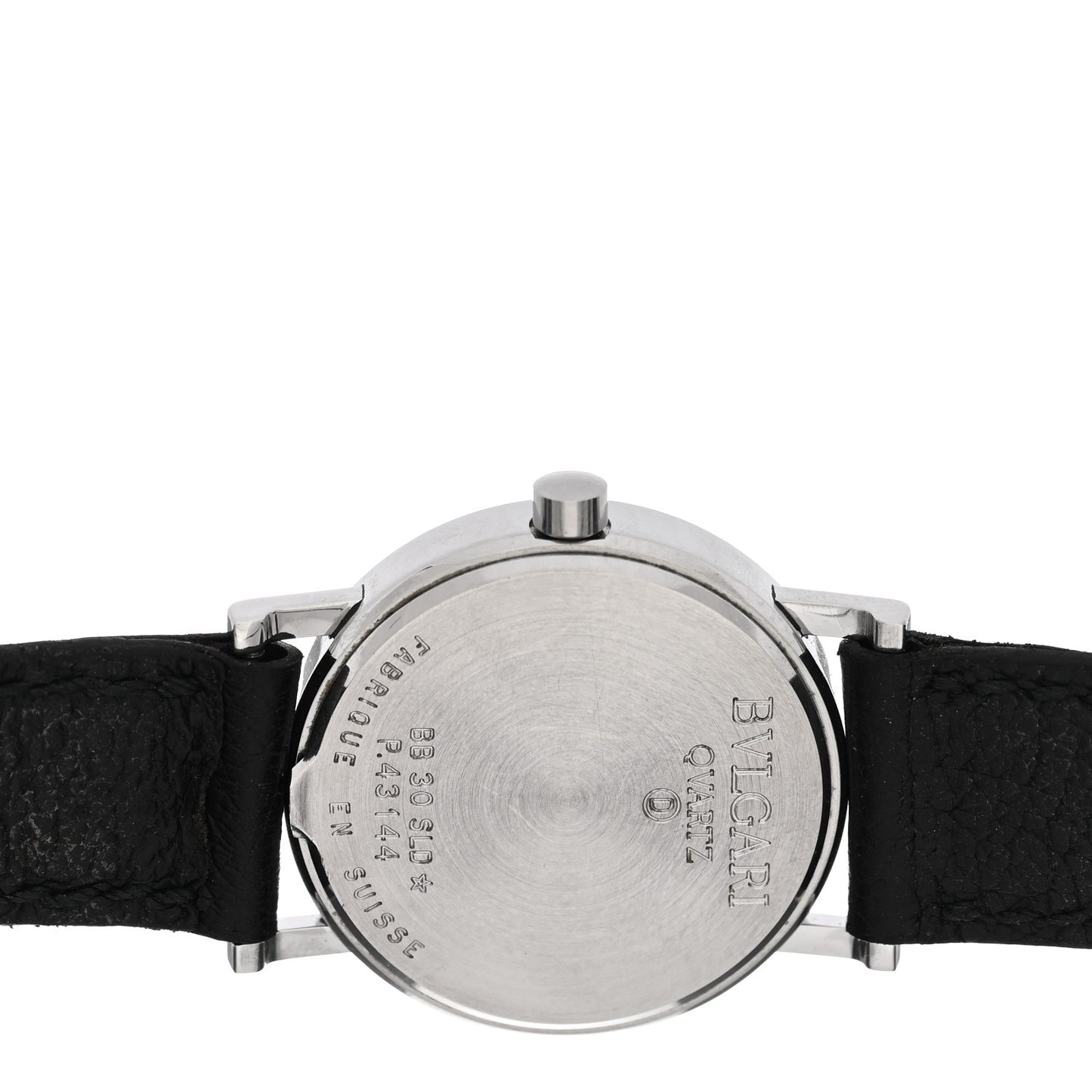 Stainless Steel Calfskin 30mm Quartz Watch Black