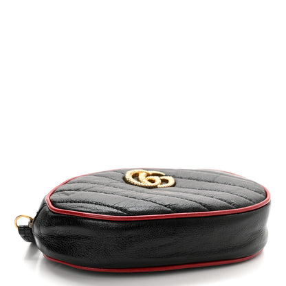 Gucci Azalea Calfskin Matelasse Diagonal Torchon GG Marmont Belt Bag 95 38 Black Romantic Cerise 4 of 11