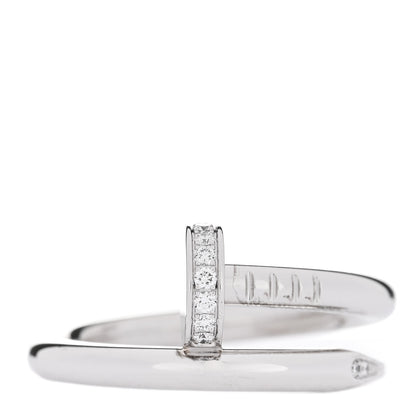 Cartier 18K White Gold Diamond Juste Un Clou Ring 54 7 1 of 5