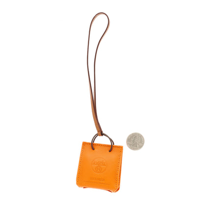 Hermes Milo Lambskin Swift Shopping Bag Charm Feu Gold 2 of 4