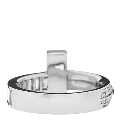 Tiffany 18K White Gold Diamond T T1 Baguette Ring 54 7 4 of 6