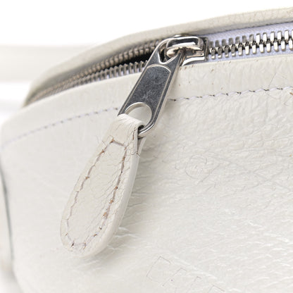 Balenciaga Shiny Goatskin Allover Logo Embossed XXS Souvenir Belt Bag White 18 of 18