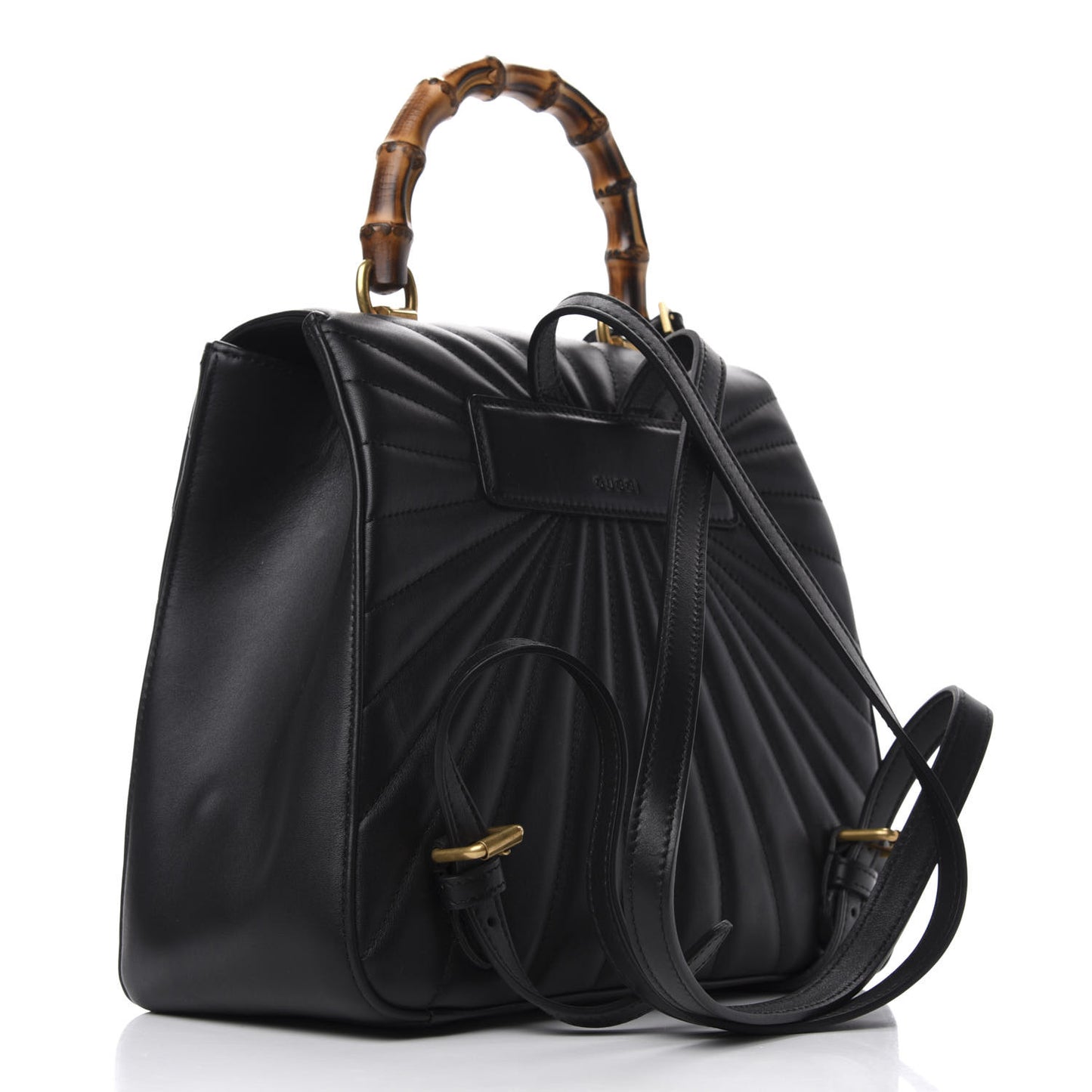 Calfskin Bamboo Trapuntata Queen Margaret Backpack Black