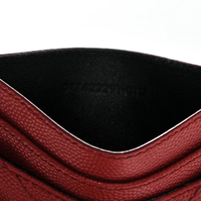 Saint Laurent Grain De Poudre Matelasse Chevron Card Case Lipstick Red 7 of 7