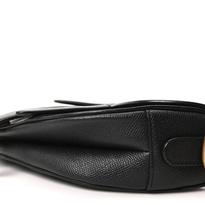 Christian Dior Grained Calfskin Saddle Bag Black 10 of 11