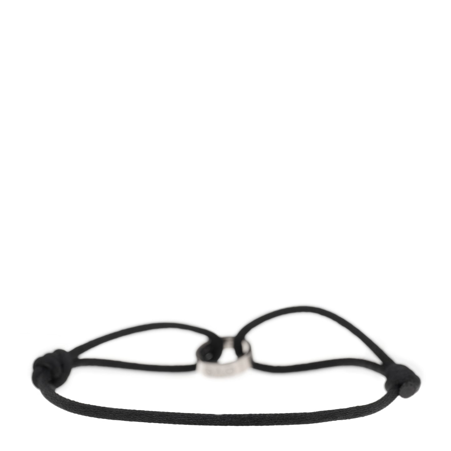 18K White Gold Charity LOVE Adjustable Cord Bracelet Black