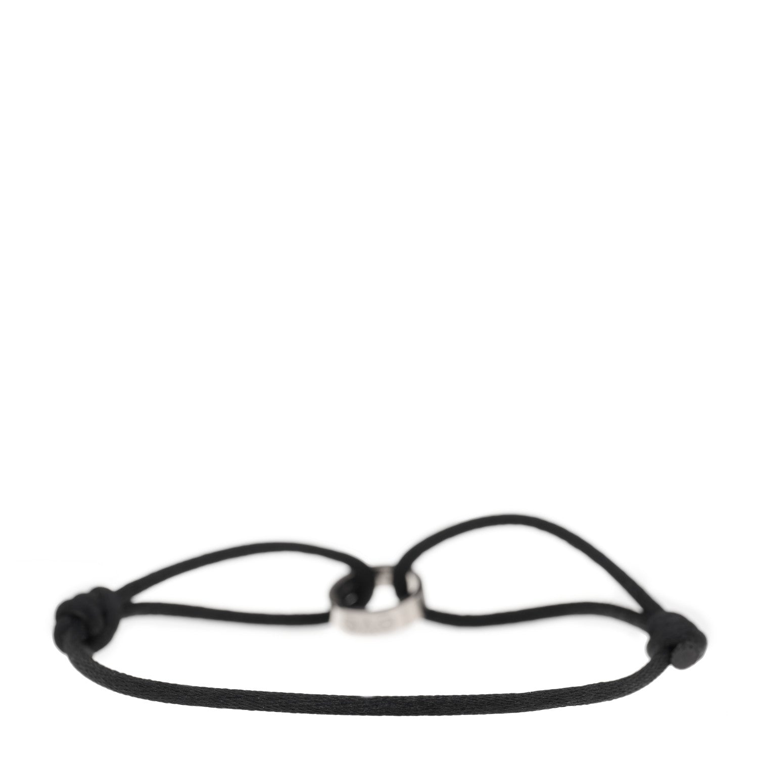 Cartier 18K White Gold Charity LOVE Adjustable Cord Bracelet Black 2 of 3