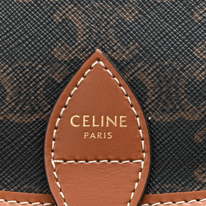 Celine Triomphe Canvas Medium Folco Bag Tan 6 of 9