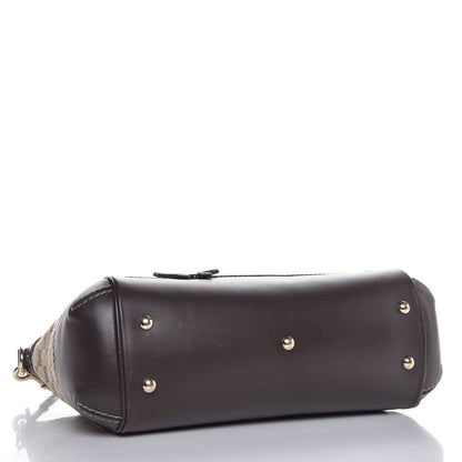 Gucci Monogram Web Mayfair Top Handle Satchel Dark Brown 5 of 9