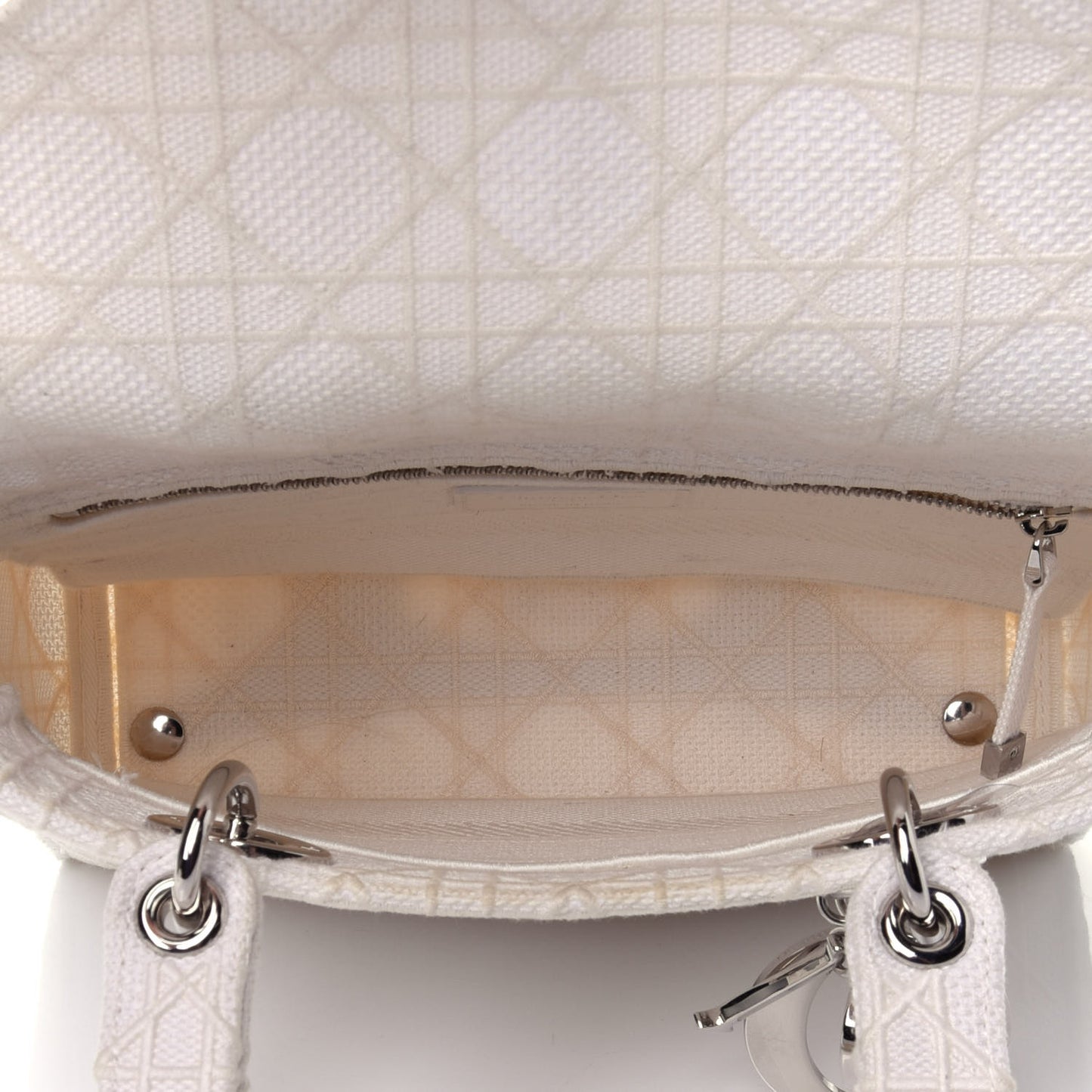 Canvas Embroidered Cannage Medium Lady D-Lite White