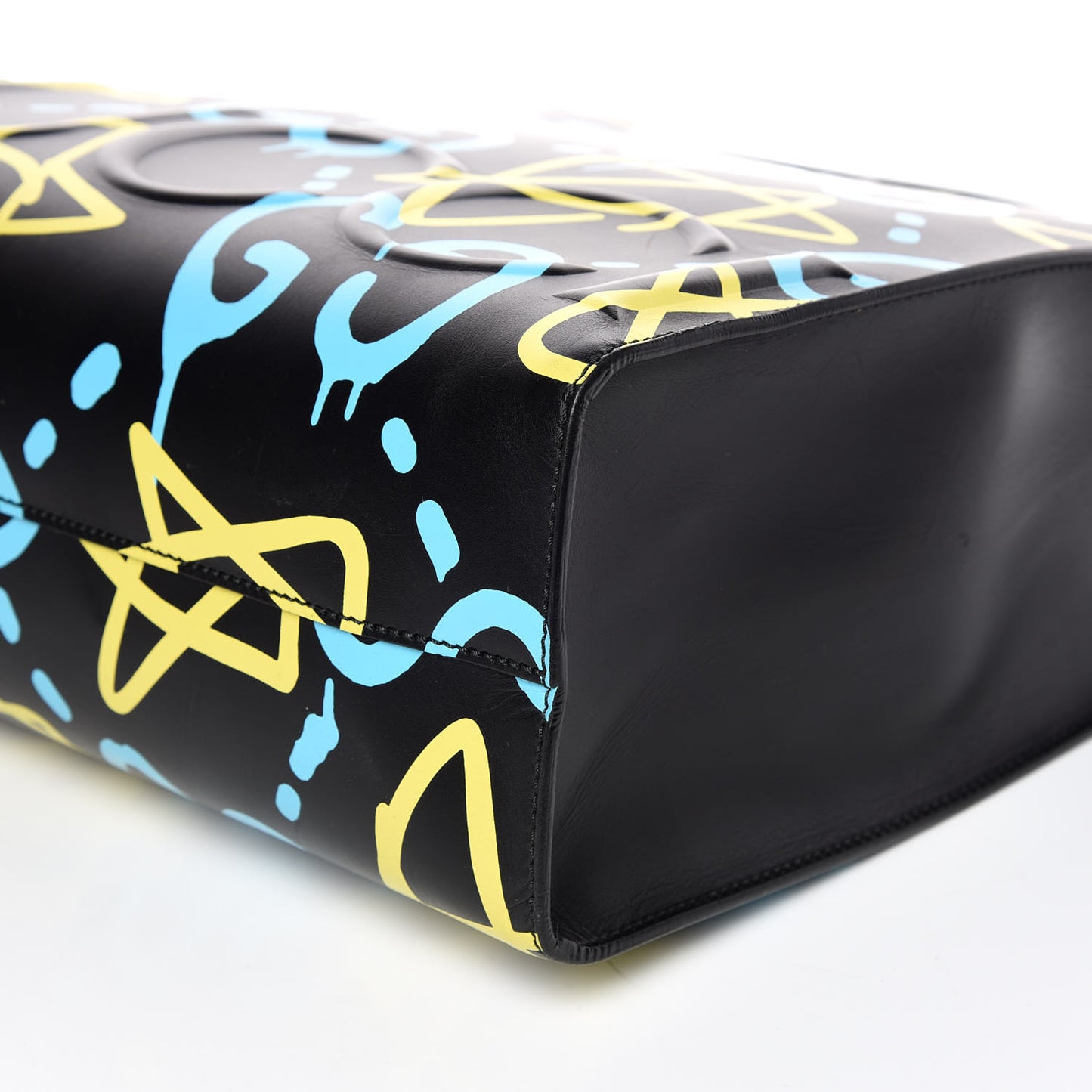 Calfskin GucciGhost Medium XL Tote Black New Acquamarine