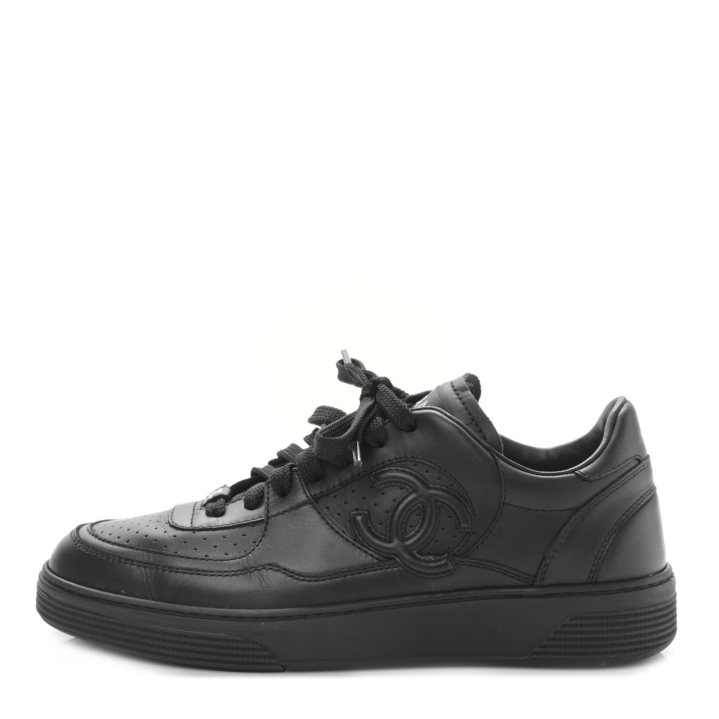 Calfskin CC Womens Sneakers 38.5 Black