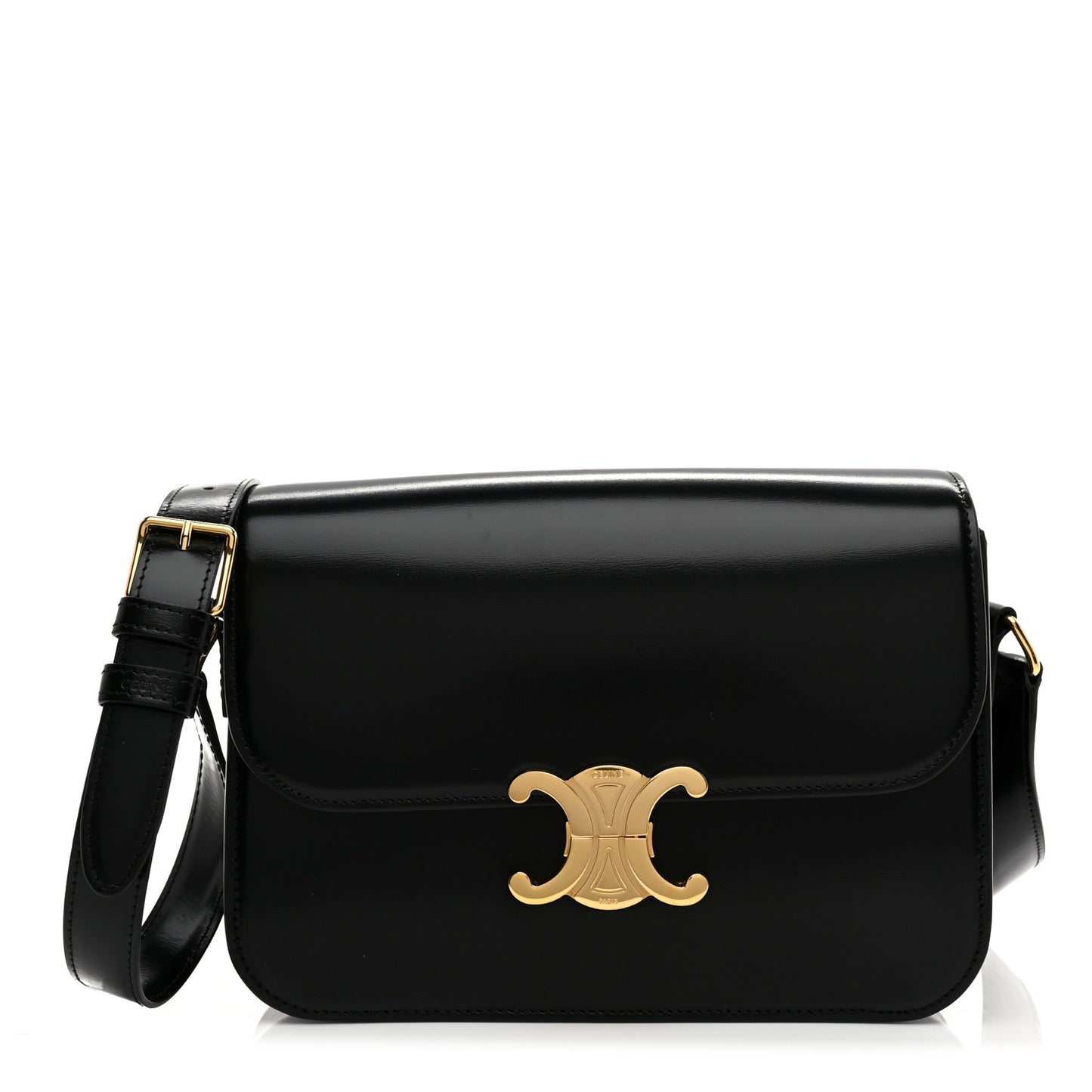 Shiny Calfskin Medium Triomphe Black