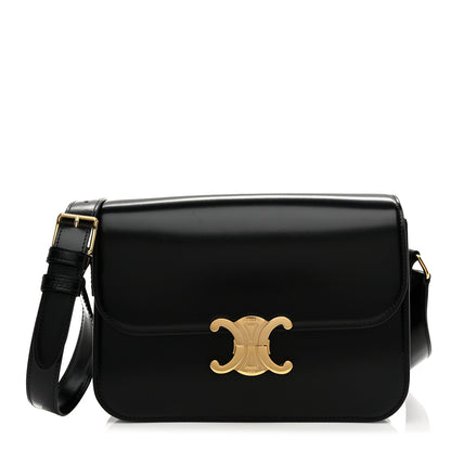 Celine Shiny Calfskin Medium Triomphe Black 1 of 11