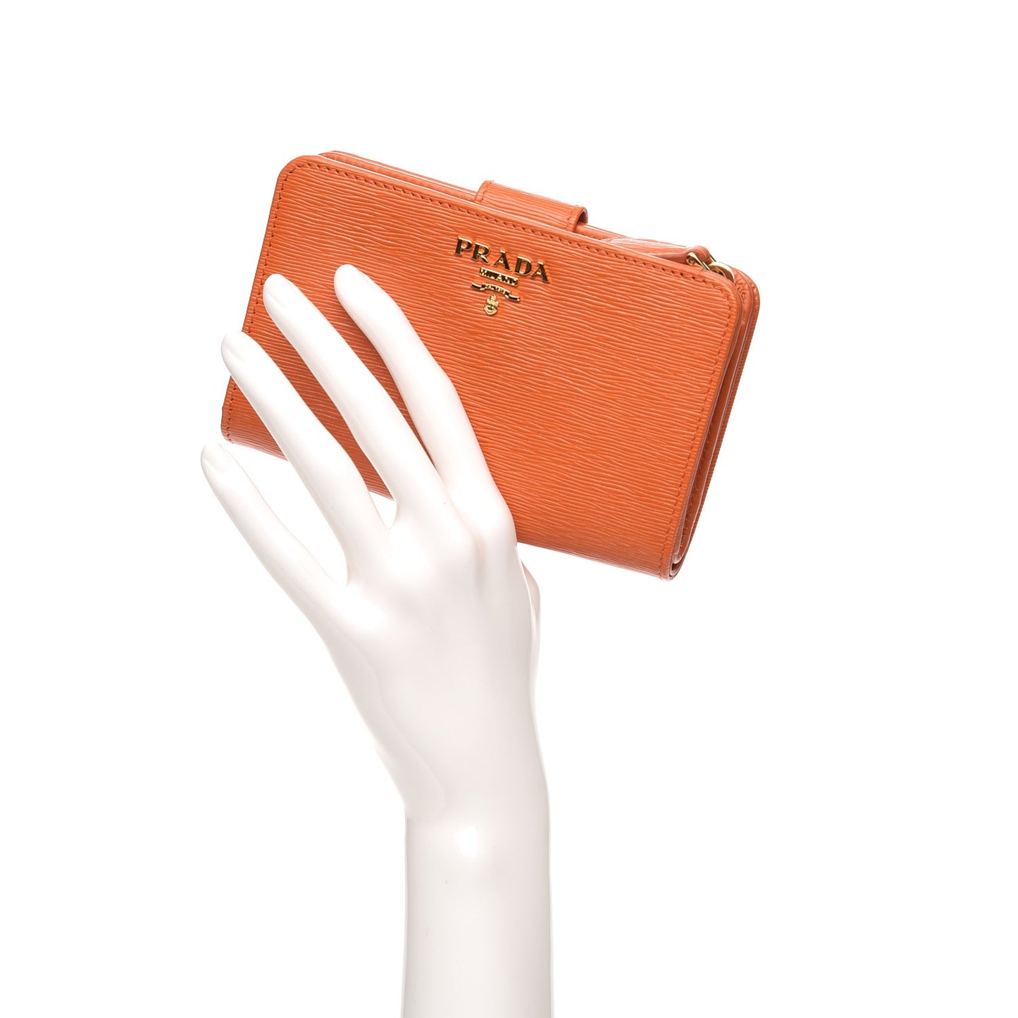 Vitello Move Metal Compact Wallet Papaya