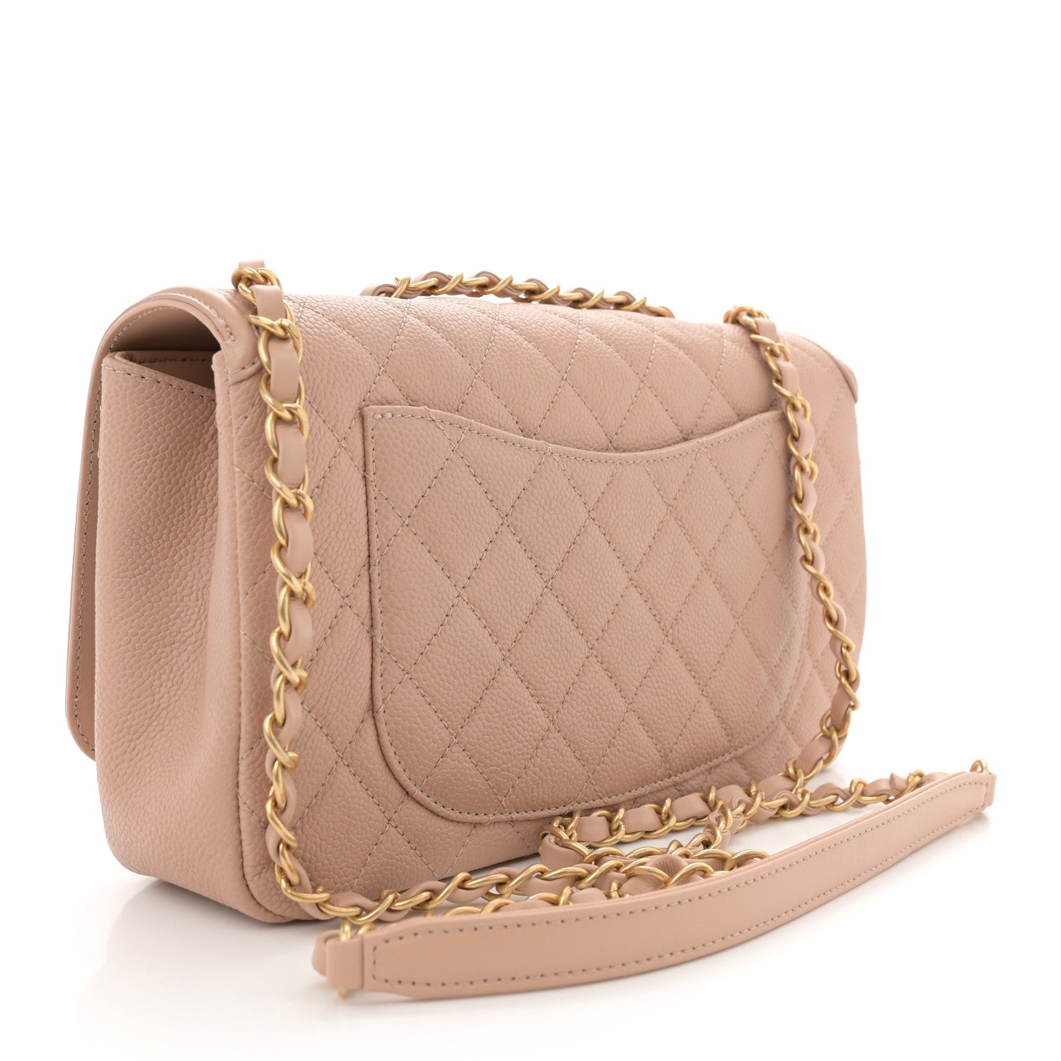 Chanel Caviar Quilted Medium CC Filigree Flap Beige 3 of 11