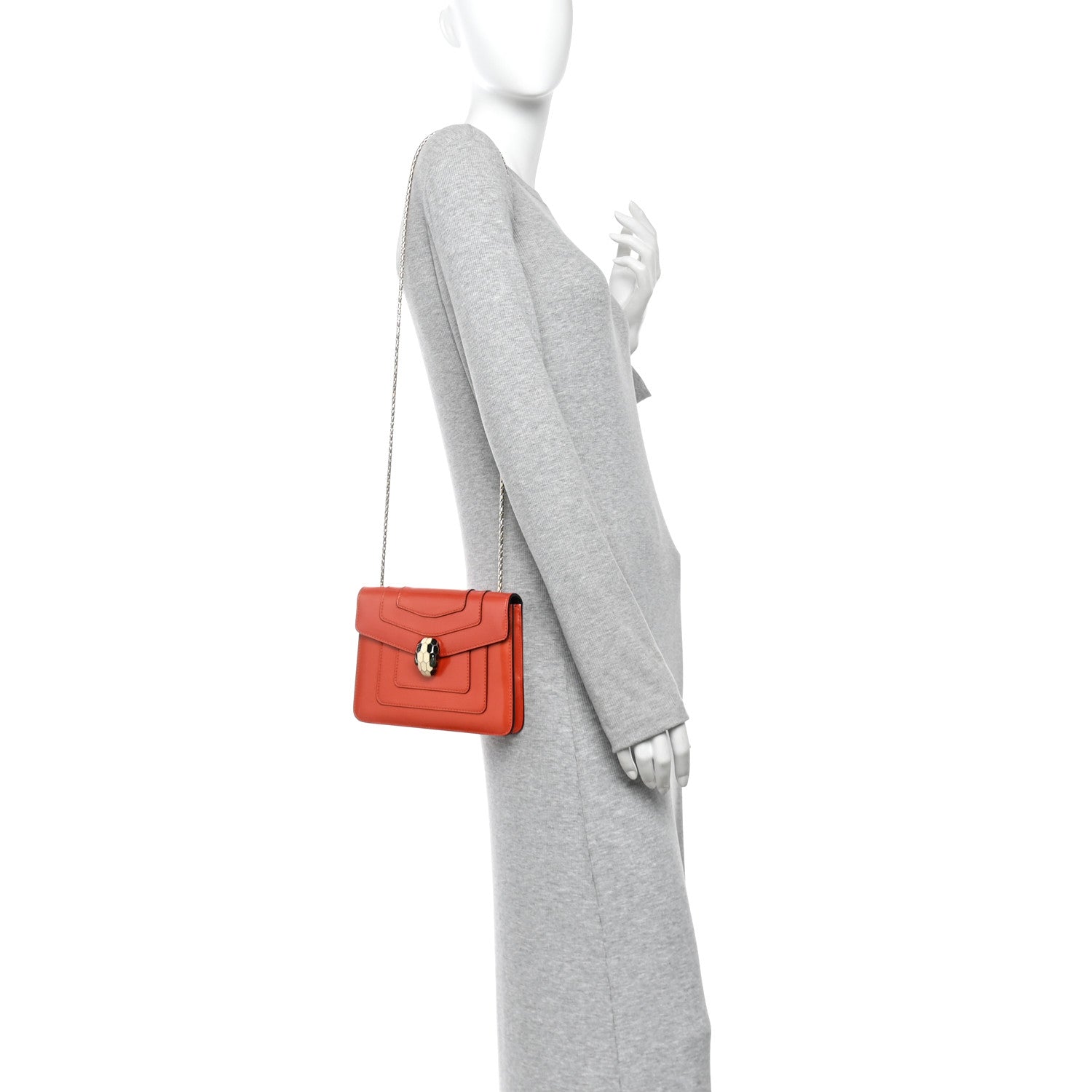 Bulgari Patent Serpenti Forever Crossbody Orange 2 of 9