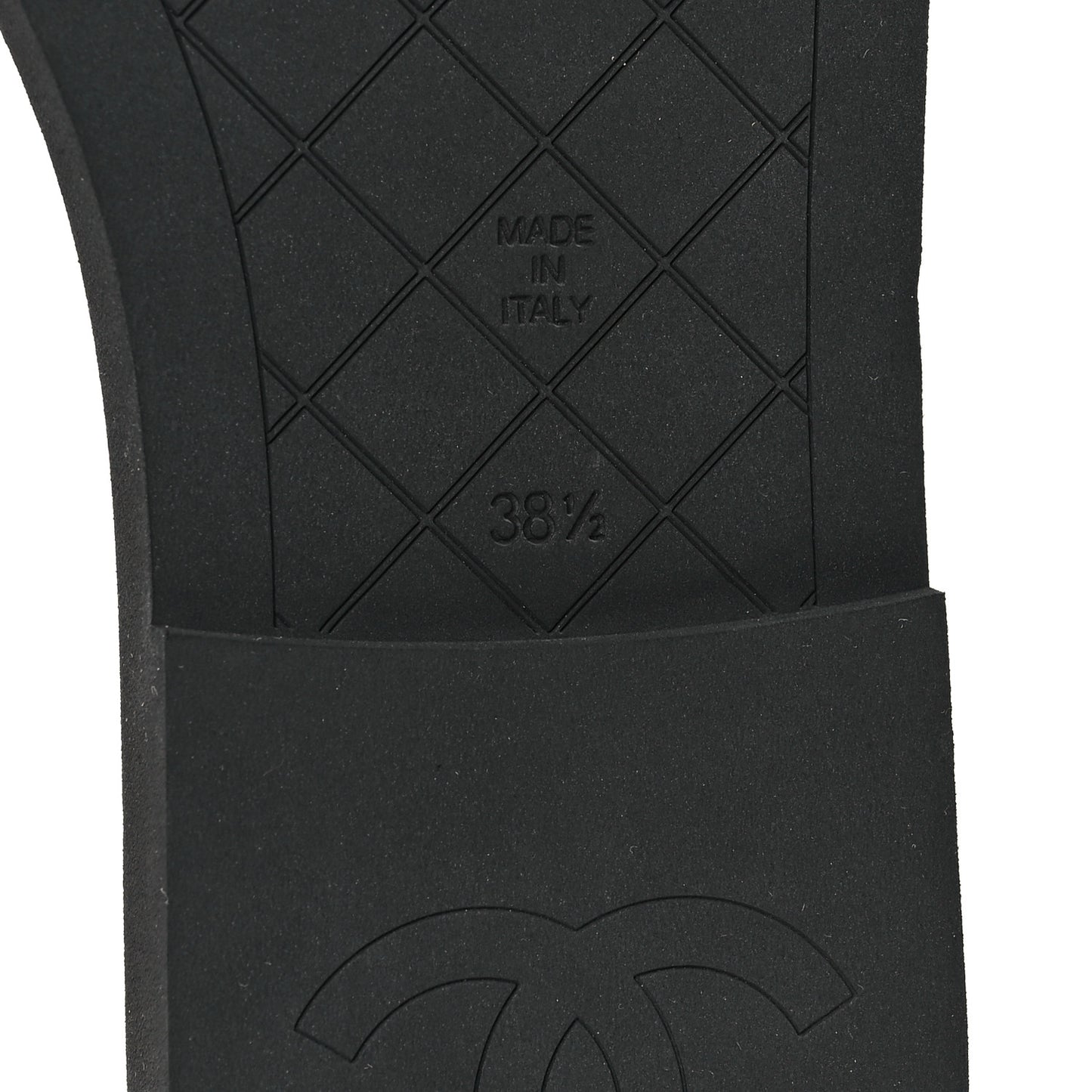 Lambskin Quilted Textured CC Mules Sandals 38.5 Black