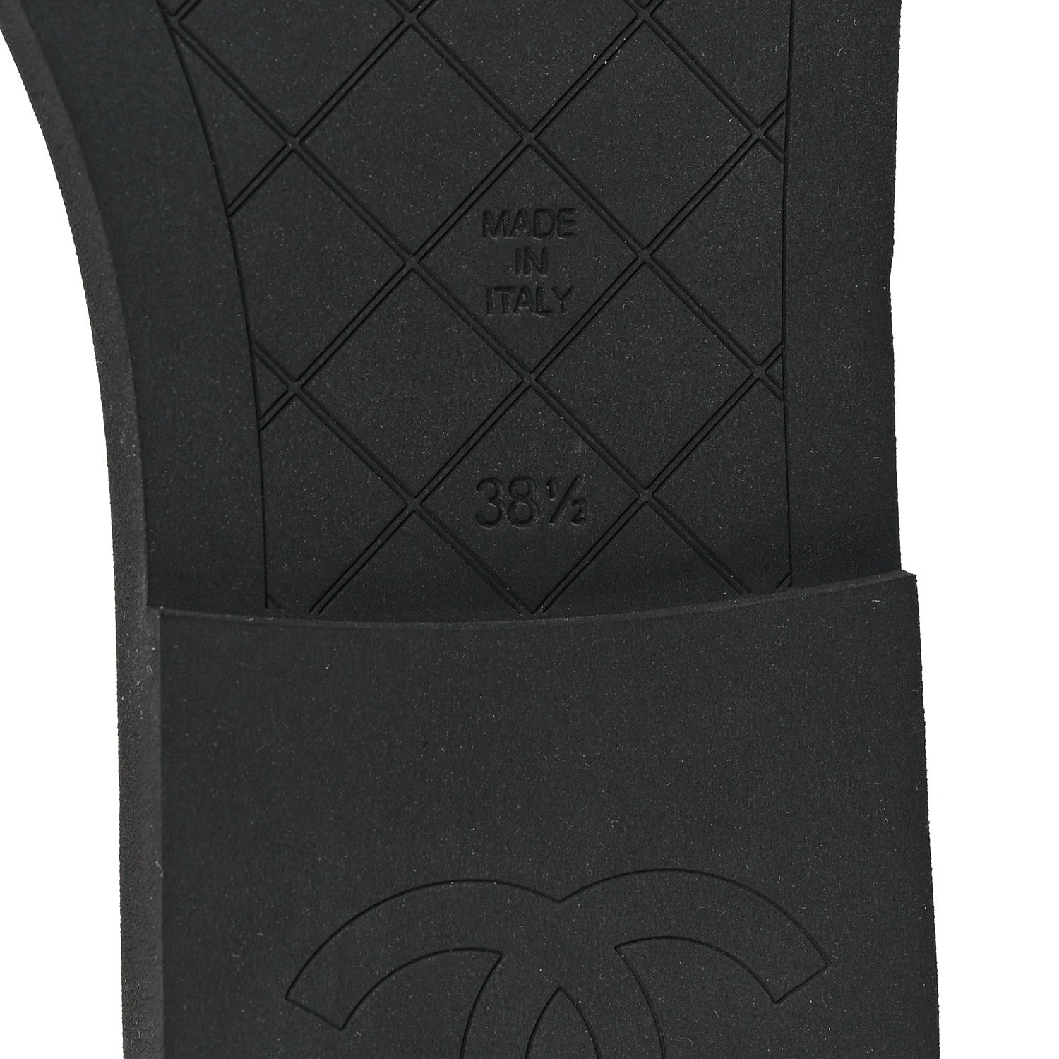 Chanel Lambskin Quilted Textured CC Mules Sandals 38.5 Black 7 of 9