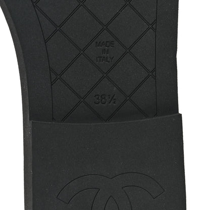 Chanel Lambskin Quilted Textured CC Mules Sandals 38.5 Black 7 of 9