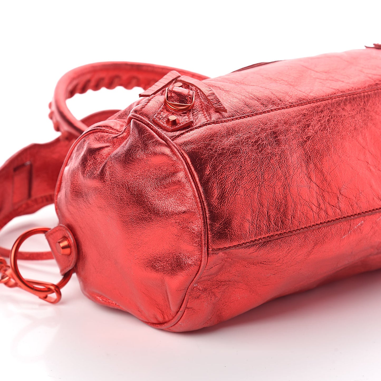 Metallic Agneau Classic Hardware Twiggy Red