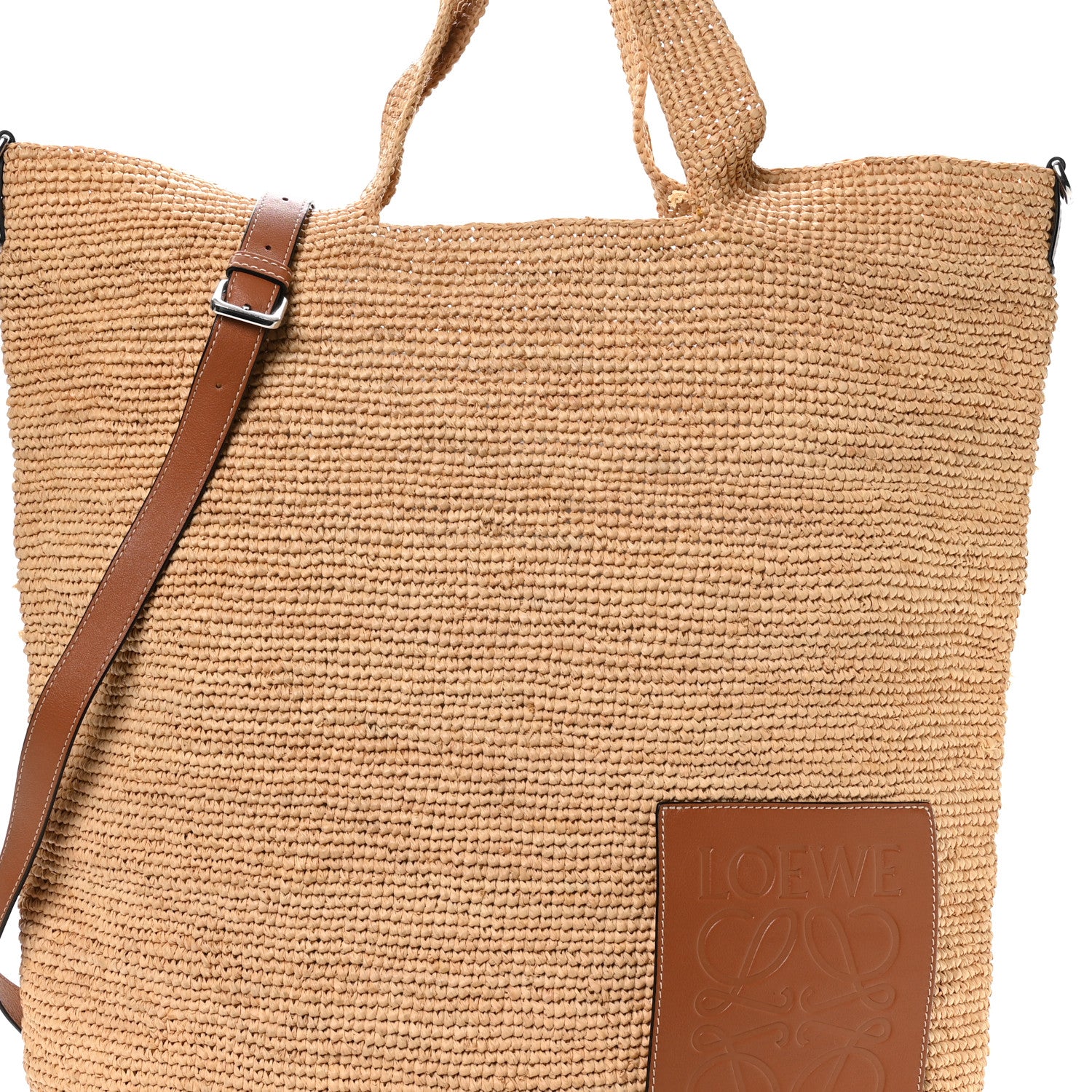 Loewe Raffia Paula's Ibiza Large Slit Tote Bag Natural Tan 6 of 10