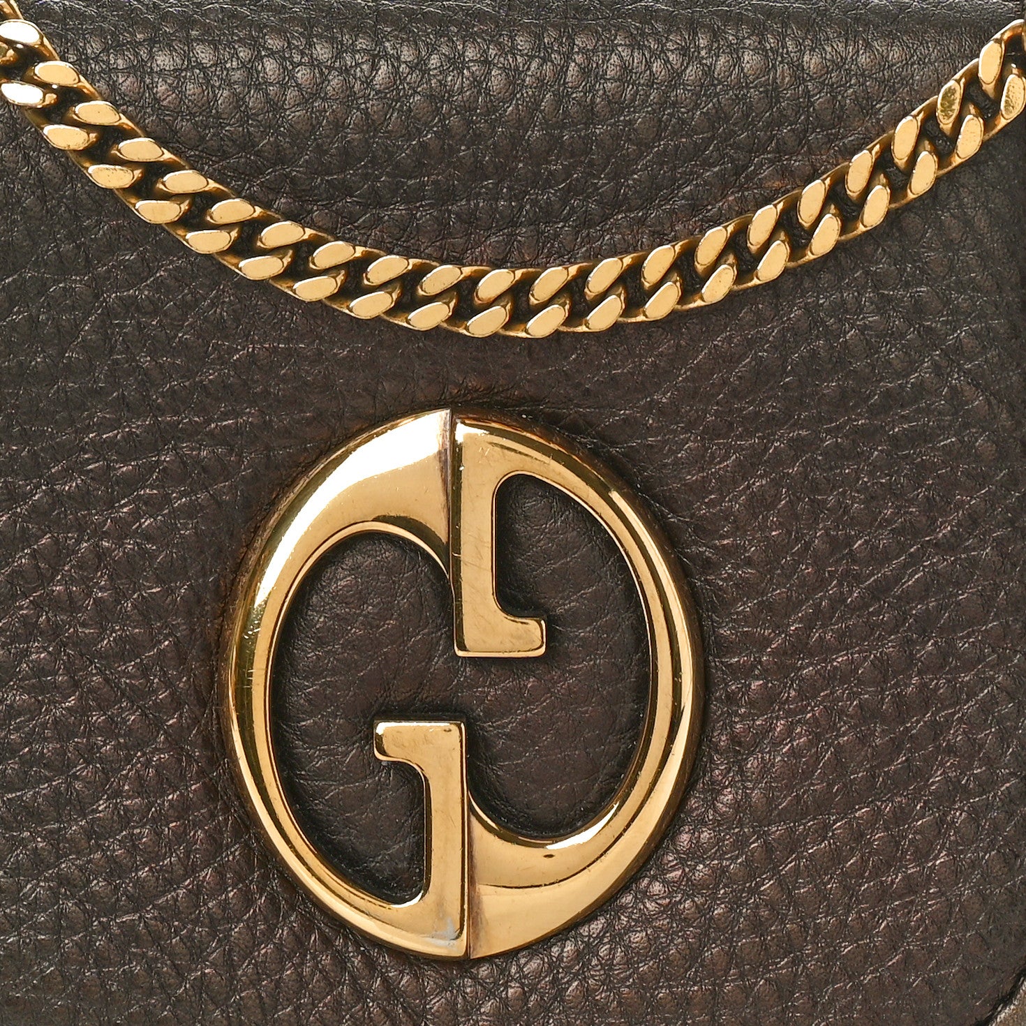 Gucci Pebbled Calfskin Small 1973 Chain Shoulder Bag Winter Leaf 8 of 12
