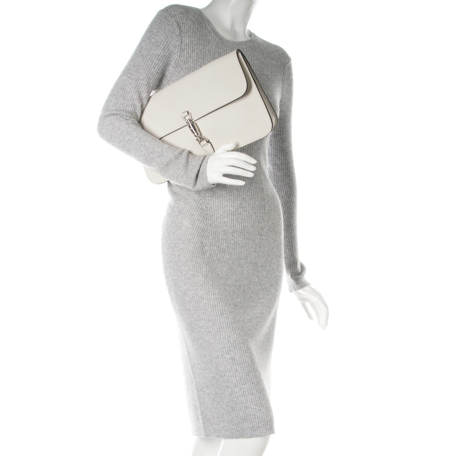 Gucci Soft Pebbled Calfskin Jackie Clutch Off White 2 of 8