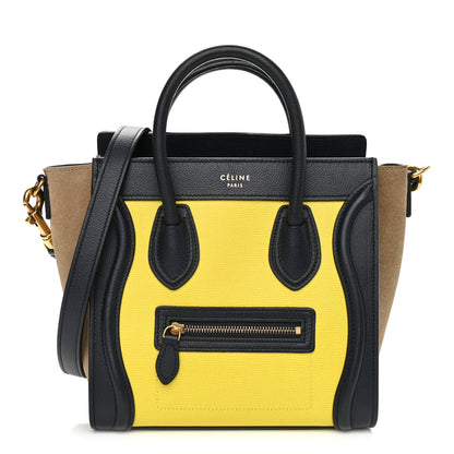 Celine Leige Calfskin Suede Tri-color Nano Luggage Multicolor 1 of 10