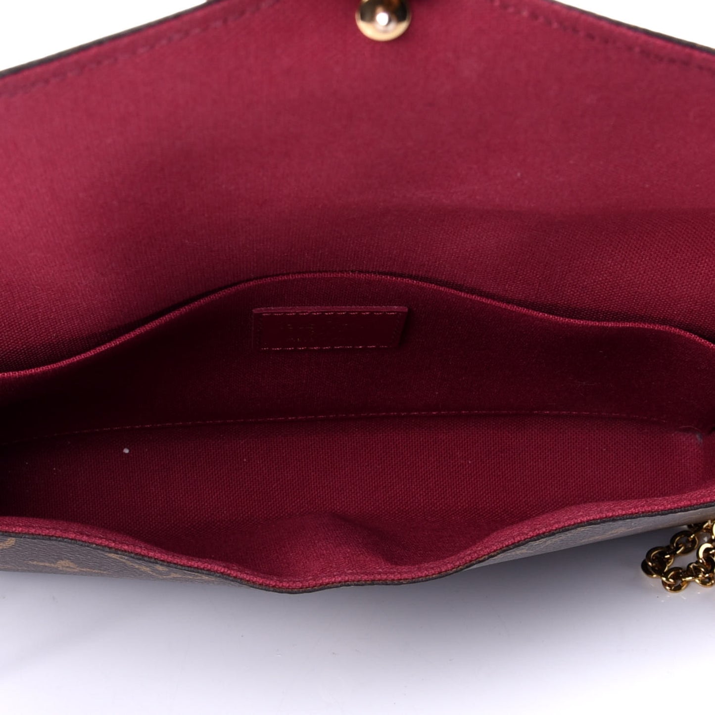 Monogram Pochette Felicie Chain Wallet Fuchsia