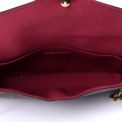Louis Vuitton Monogram Pochette Felicie Chain Wallet Fuchsia 5 of 10