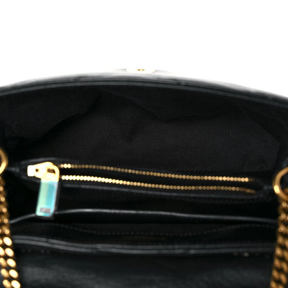 Saint Laurent Calfskin Y Quilted Monogram Small Loulou Chain Satchel Black 5 of 9