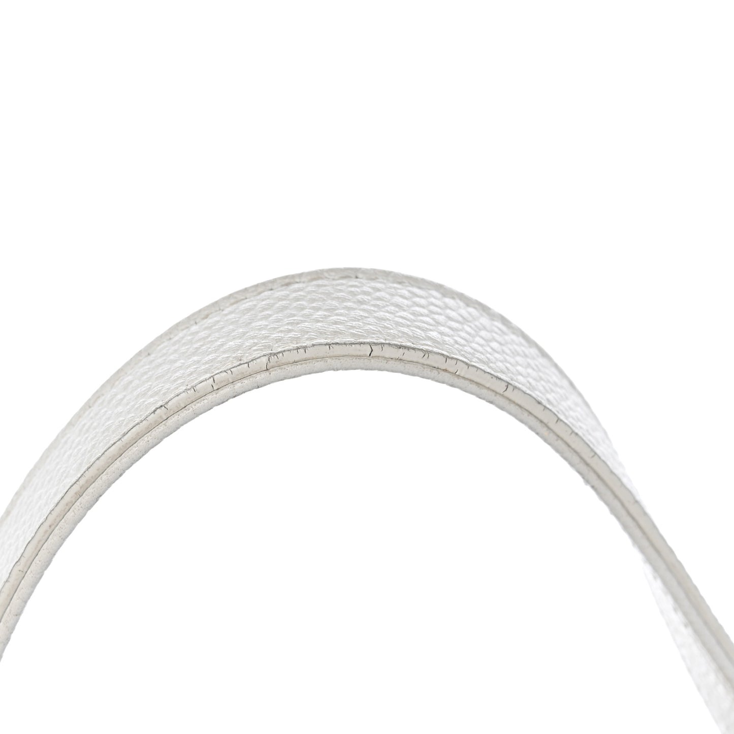 Grained Calfskin Stitched Small Drawstring Bag White