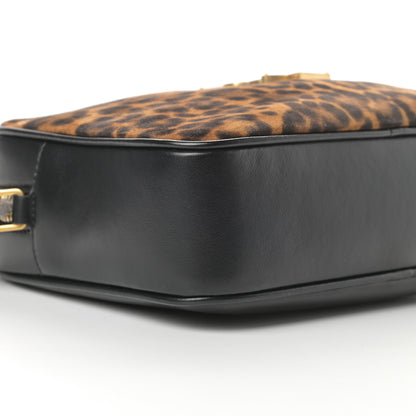 Saint Laurent Calfskin Leopard Print Monogram Lou Camera Bag Black 9 of 10