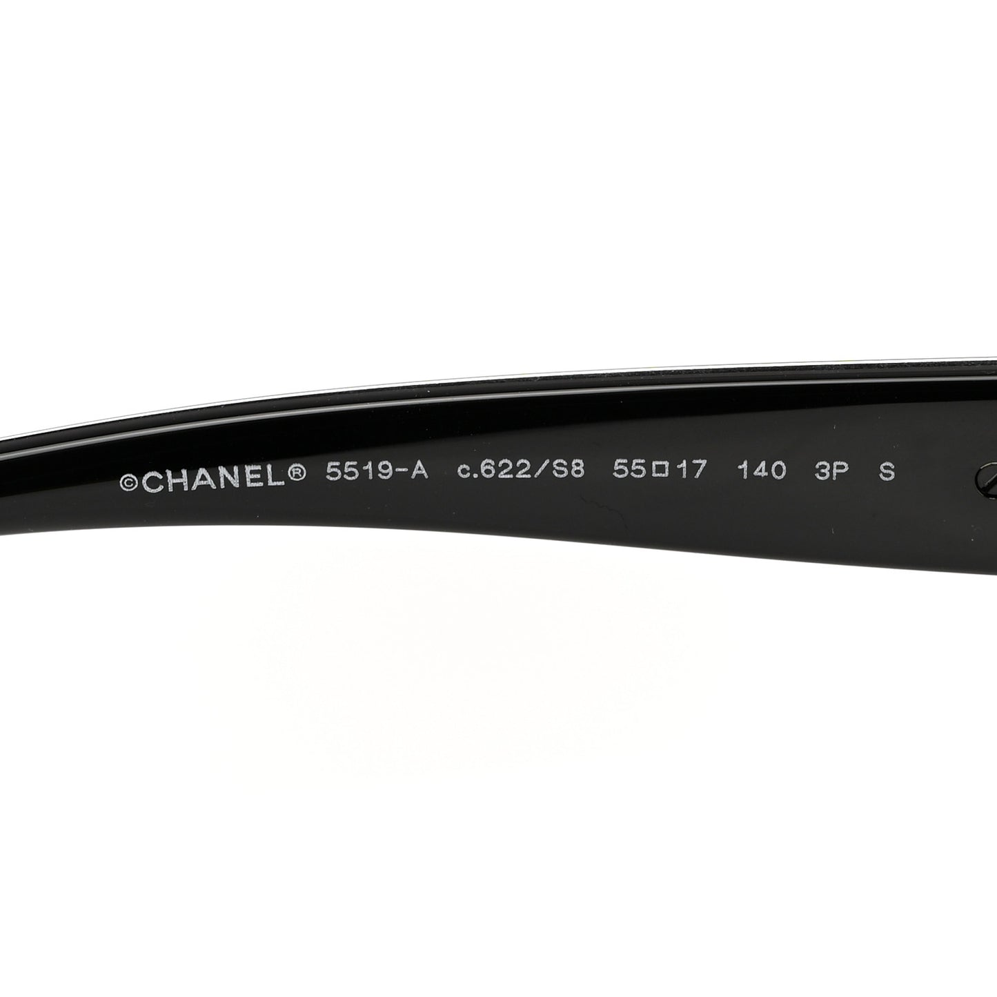 Acetate Square CC Heart Sunglasses 5519 Black