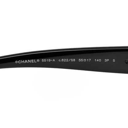 Chanel Acetate Square CC Heart Sunglasses 5519 Black 5 of 8