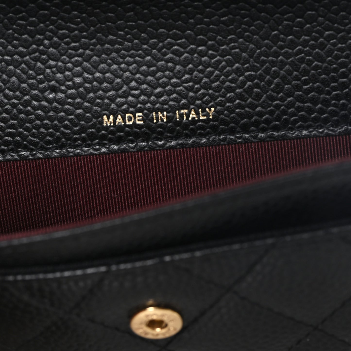 Caviar Quilted Flap Card Holder Wallet Black