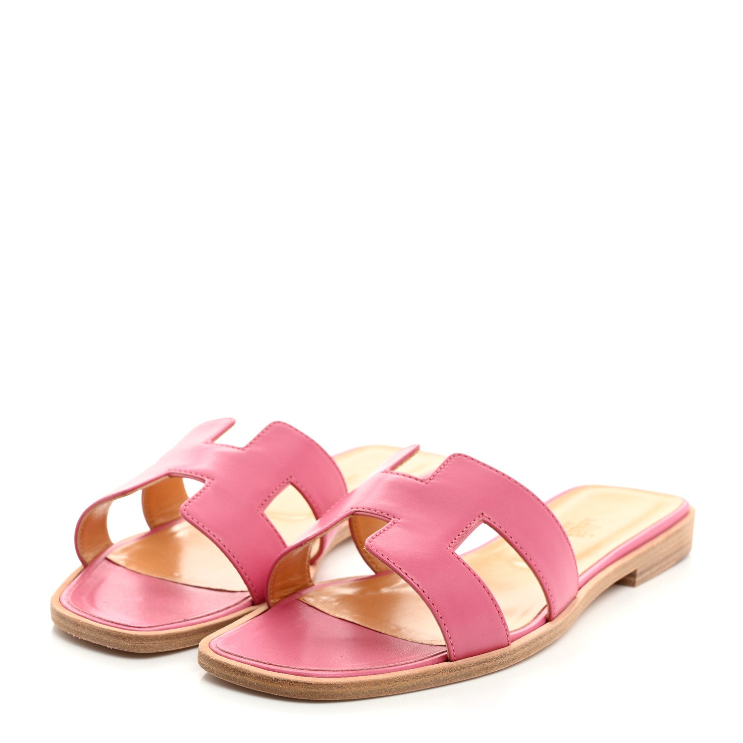 Hermes Box Calfskin Oran Sandals 39 Rose Petale 3 of 8