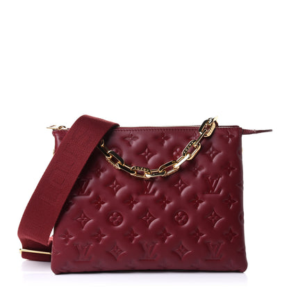 Louis Vuitton Lambskin Embossed Monogram Coussin PM Wine 1 of 8