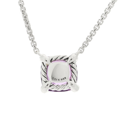 David Yurman Sterling Silver Diamond Amethyst 9mm Petite Chatelaine Pendant Necklace 5 of 5