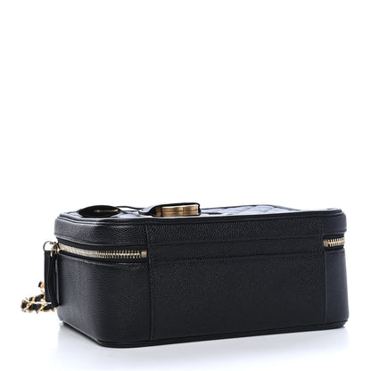 Chanel Caviar Quilted Large CC Filigree Vanity Case Black 4 of 10