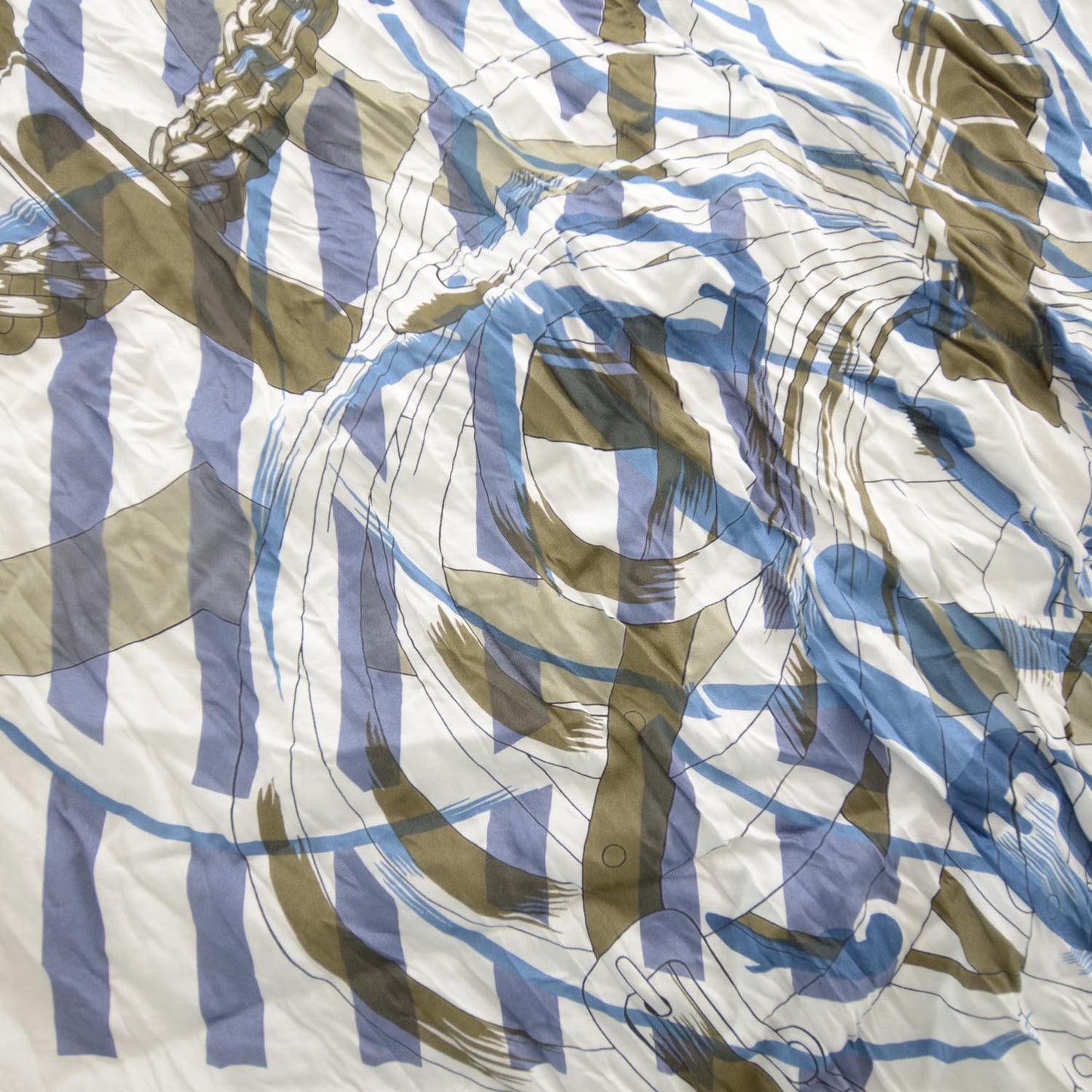 Cotton Silk Coaching Scarf Shawl 140 Blanc Cigare