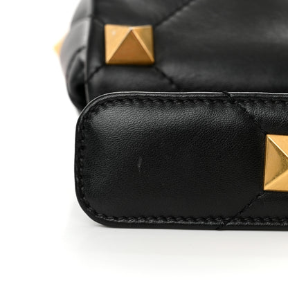 Valentino Garavani Nappa Medium Roman Stud Shoulder Bag Black 12 of 14