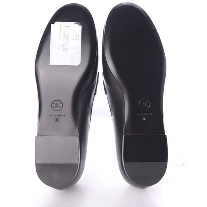 Chanel Lambskin CC Loafers 36 Black 5 of 9